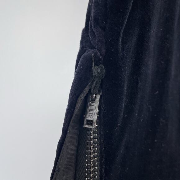 Vintage 60's Black Velvet Mod Wiggle Dress / Sz M 28" w / Holiday Retro Cocktail - Picture 7 of 8